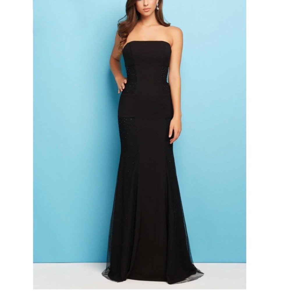 Mac Dugall 48324L Embelleshed Strapless Formal Black-Tie Gown Prom Dress Sz 16